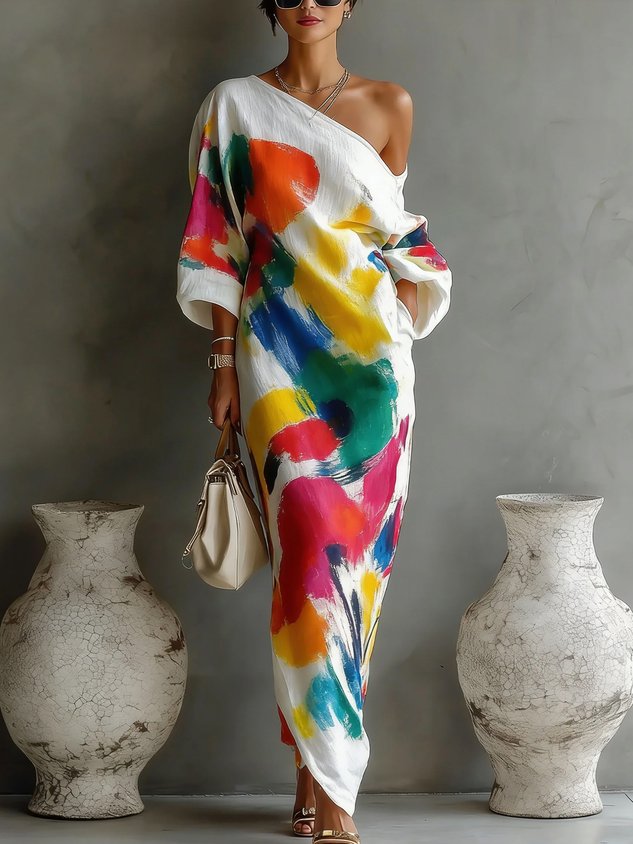 Silk Floral Maxi Dress