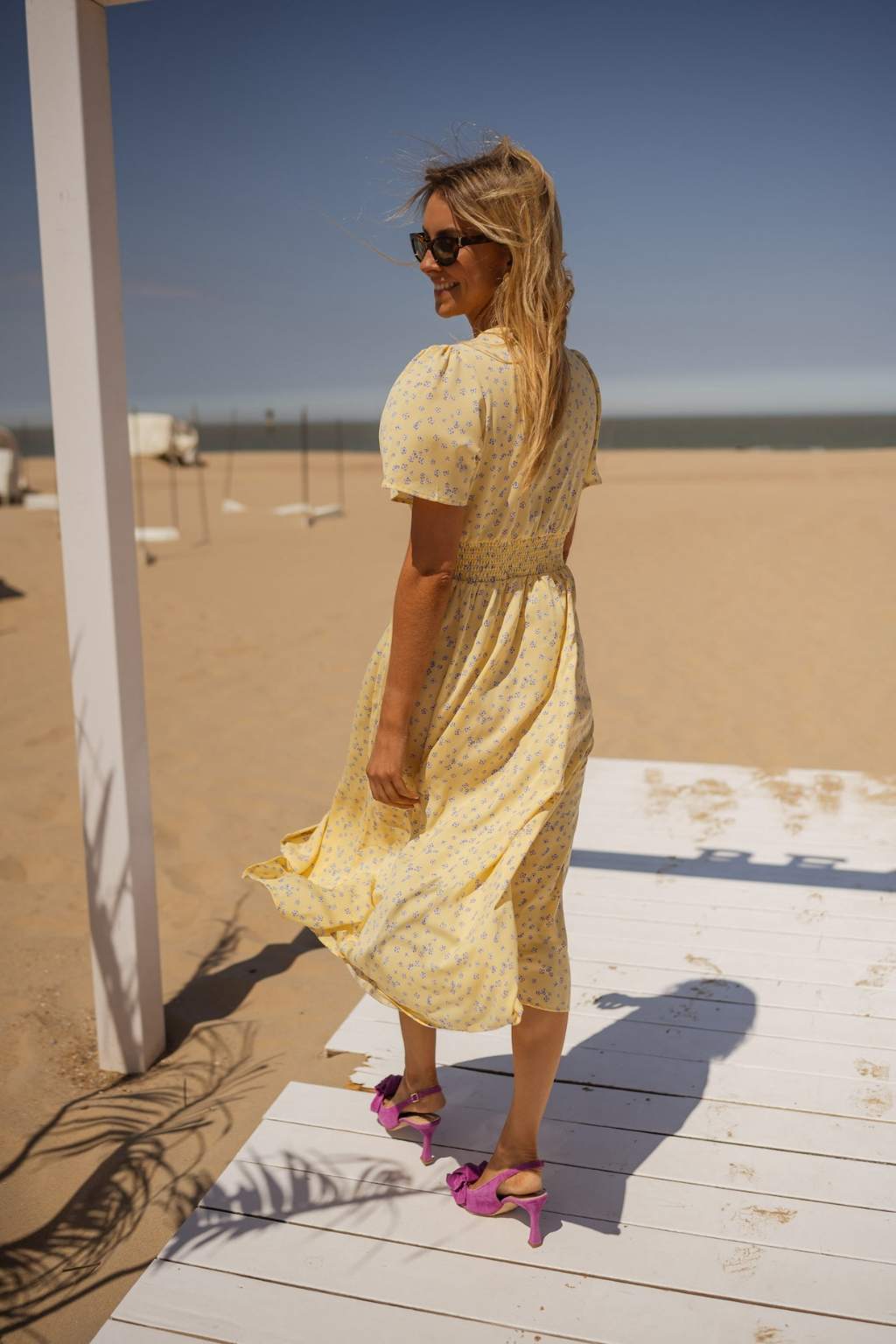 Sleek Drape Midi Dress