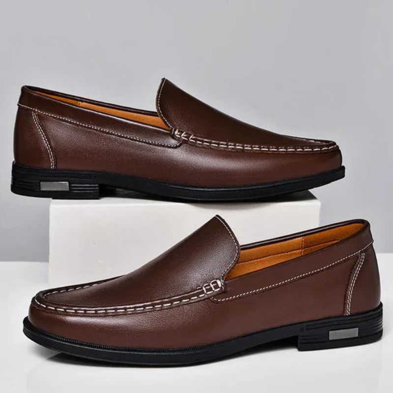 Italian Leather Slip-On Loafers