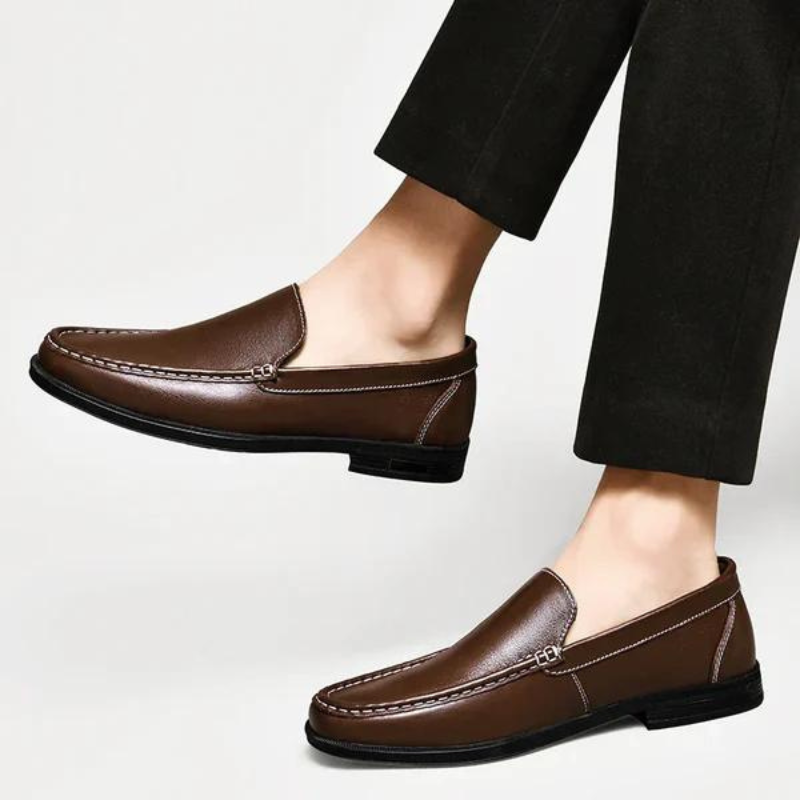 Italian Leather Slip-On Loafers