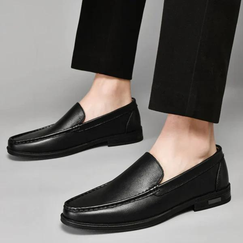 Italian Leather Slip-On Loafers