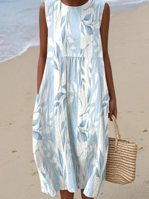 Elodie Artistic Leaf-Print Dress