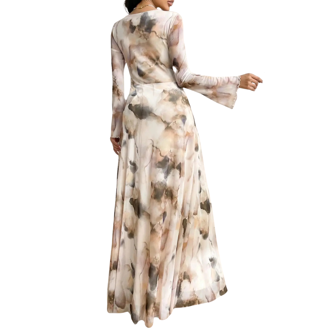 Tie-Dye Mesh Elegance Dress