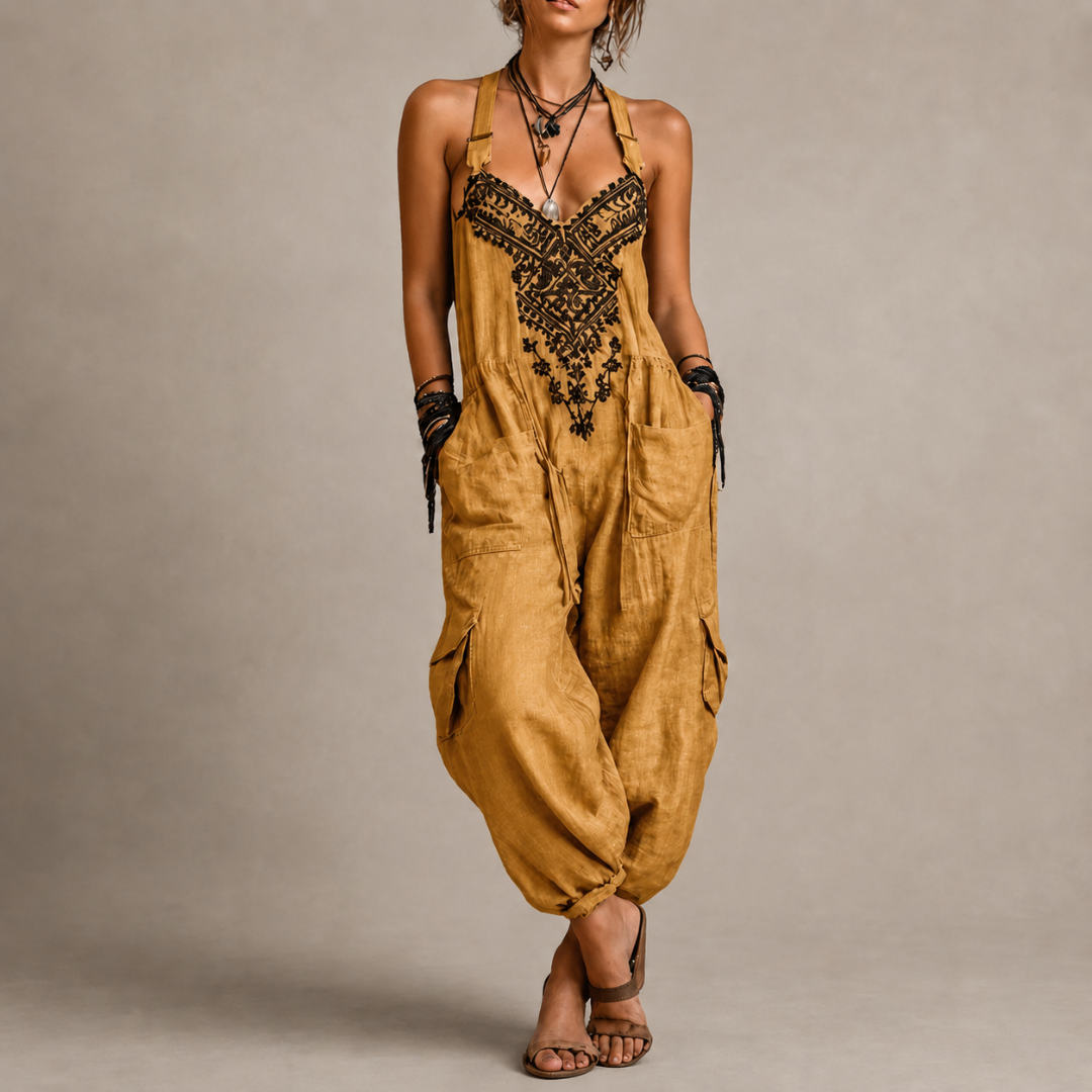 Embroidered Bohemian Jumpsuit