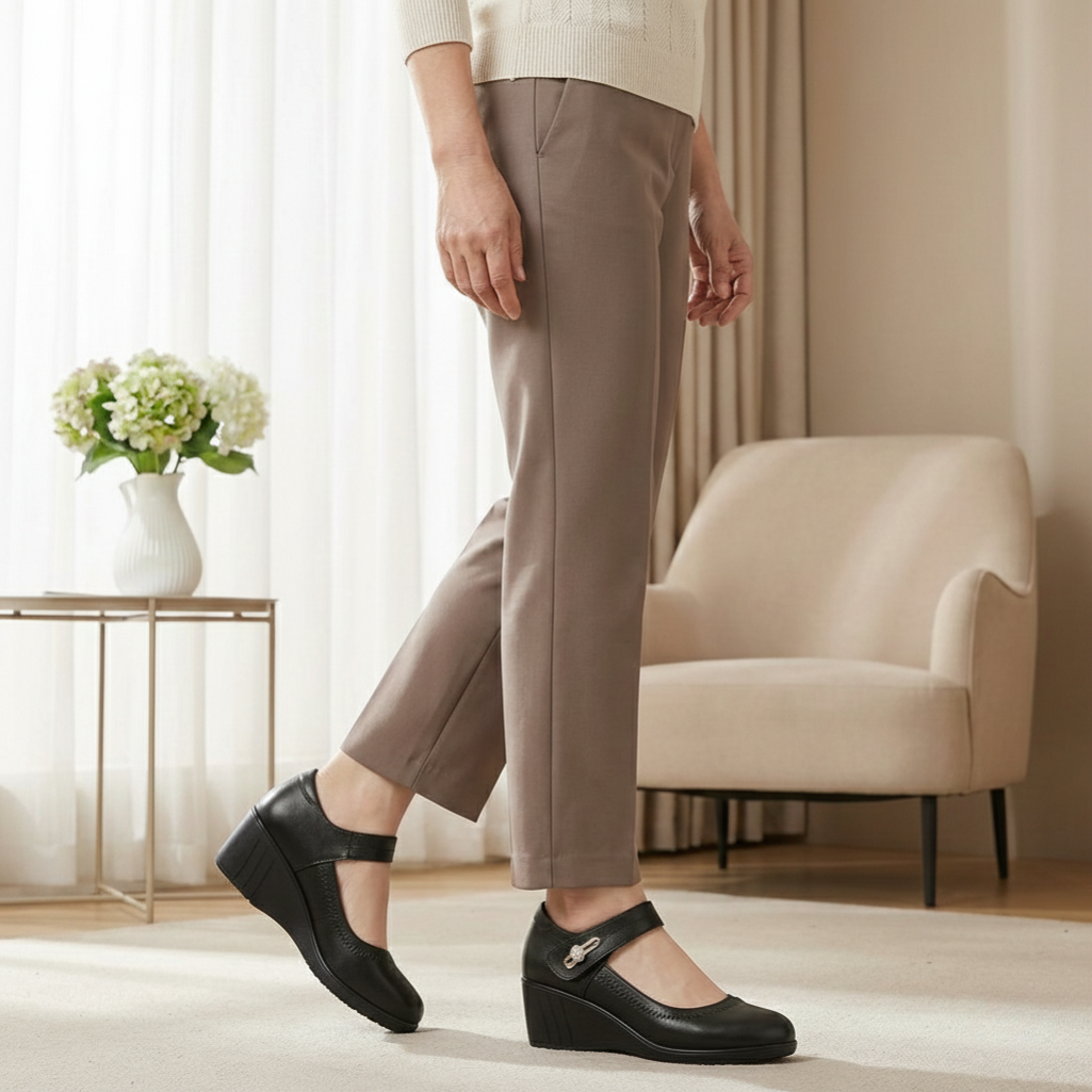 Elegant Mid-Heel Leather Shoes