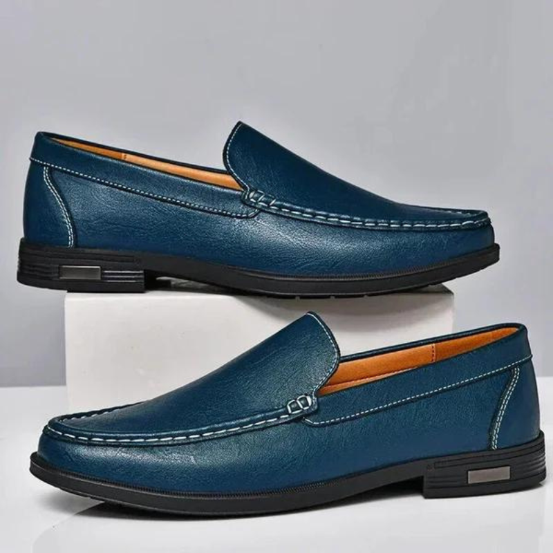 Italian Leather Slip-On Loafers