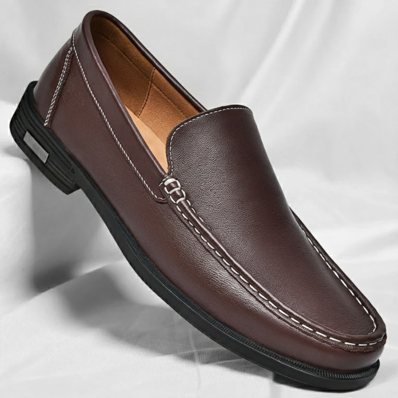 Italian Leather Slip-On Loafers