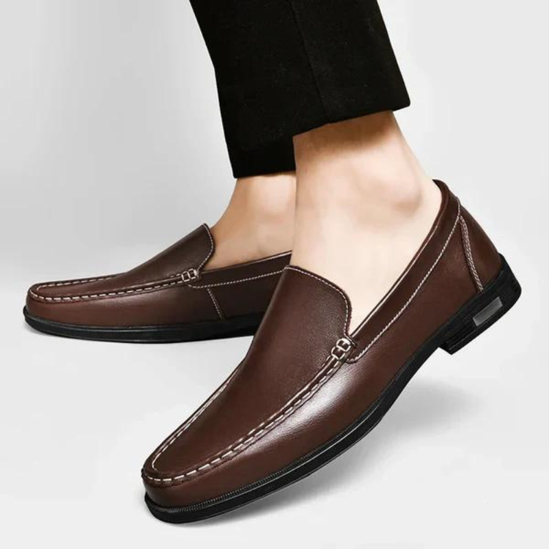 Italian Leather Slip-On Loafers