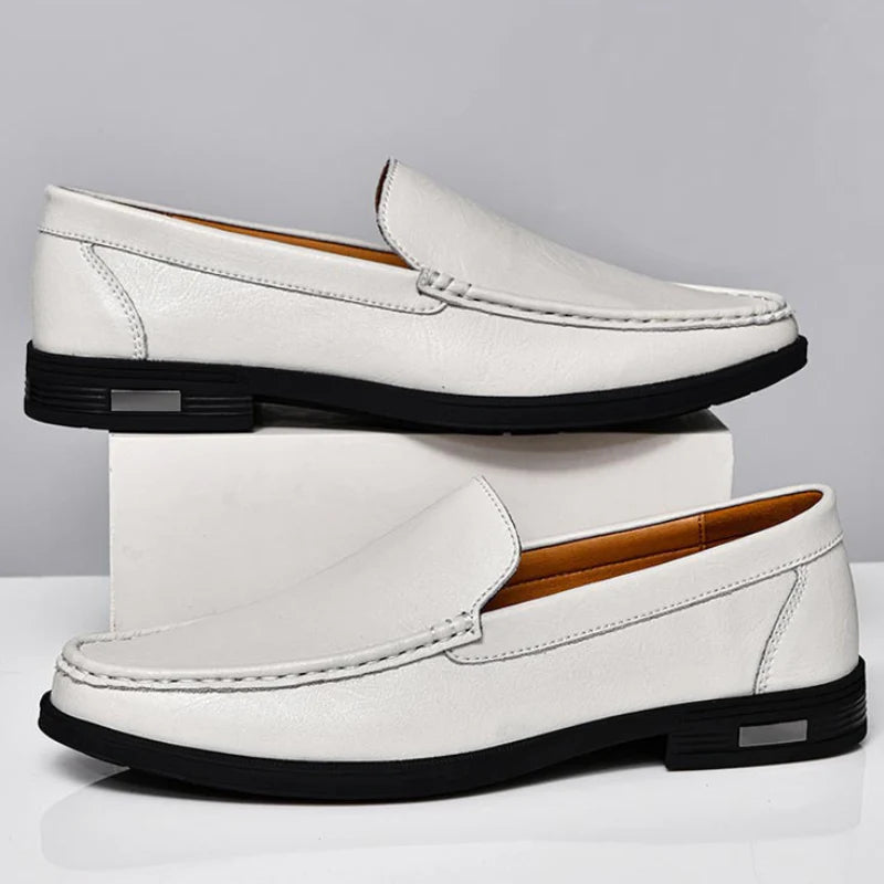 Italian Leather Slip-On Loafers