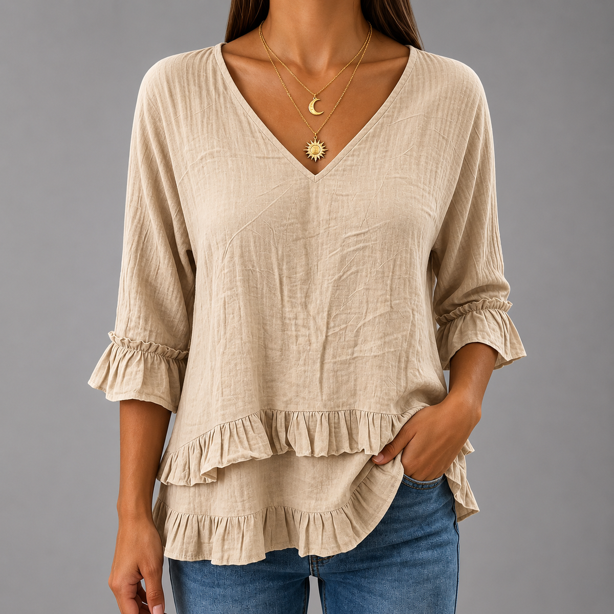 Elegant Cotton-Linen Blouse