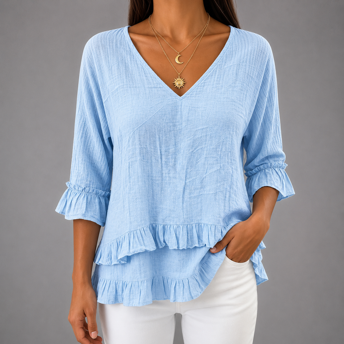 Elegant Cotton-Linen Blouse