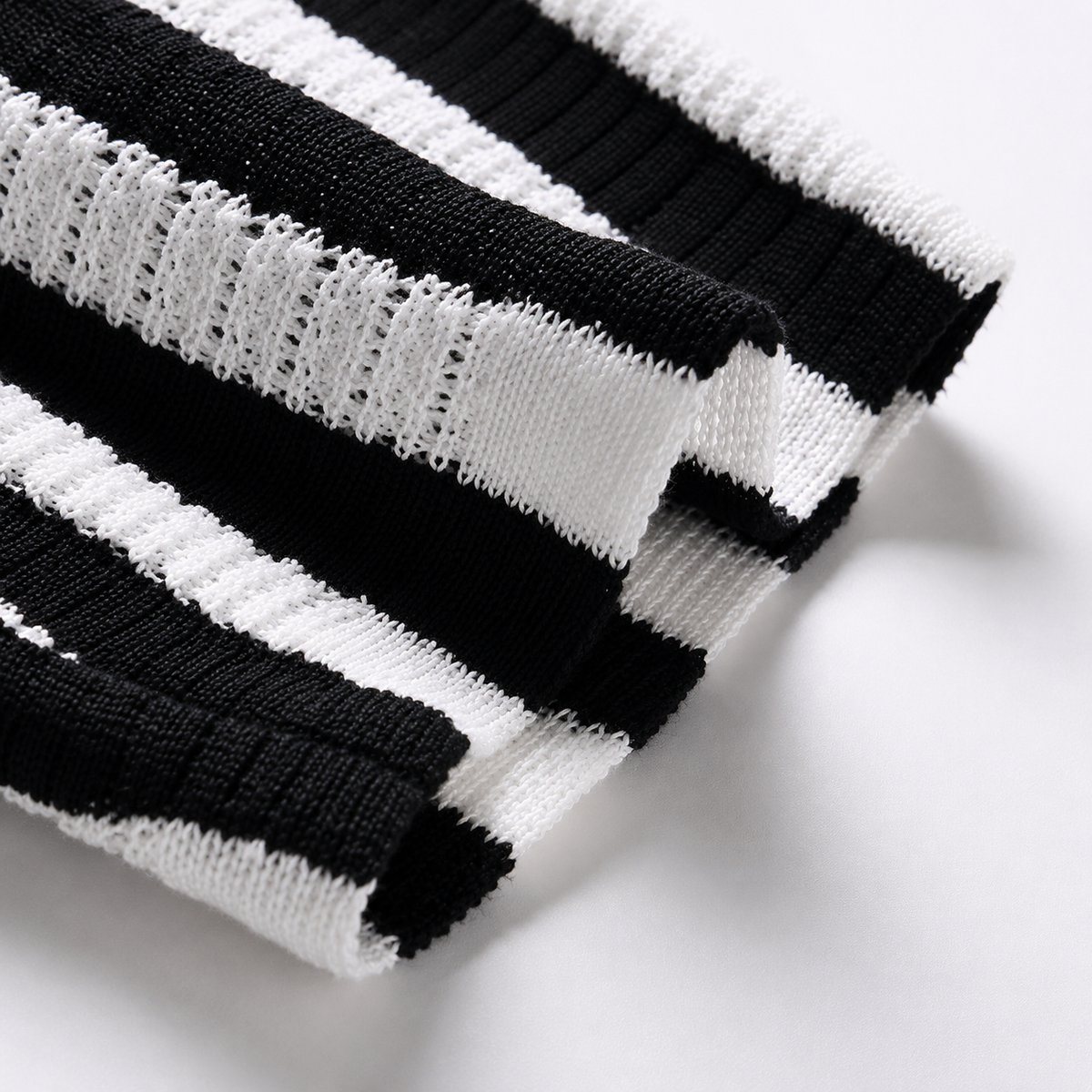Striped Knit Polo Shirt