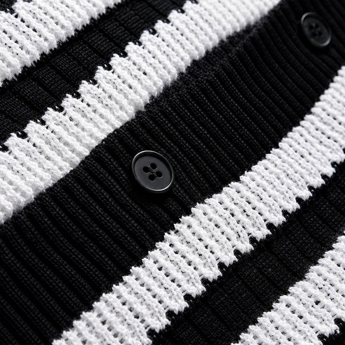 Striped Knit Polo Shirt