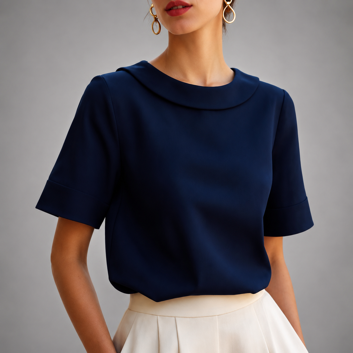Elegant Round Neck Blouse