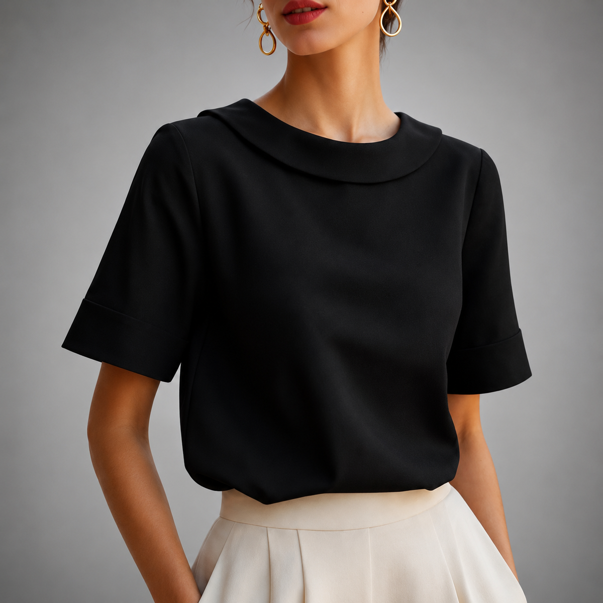 Elegant Round Neck Blouse