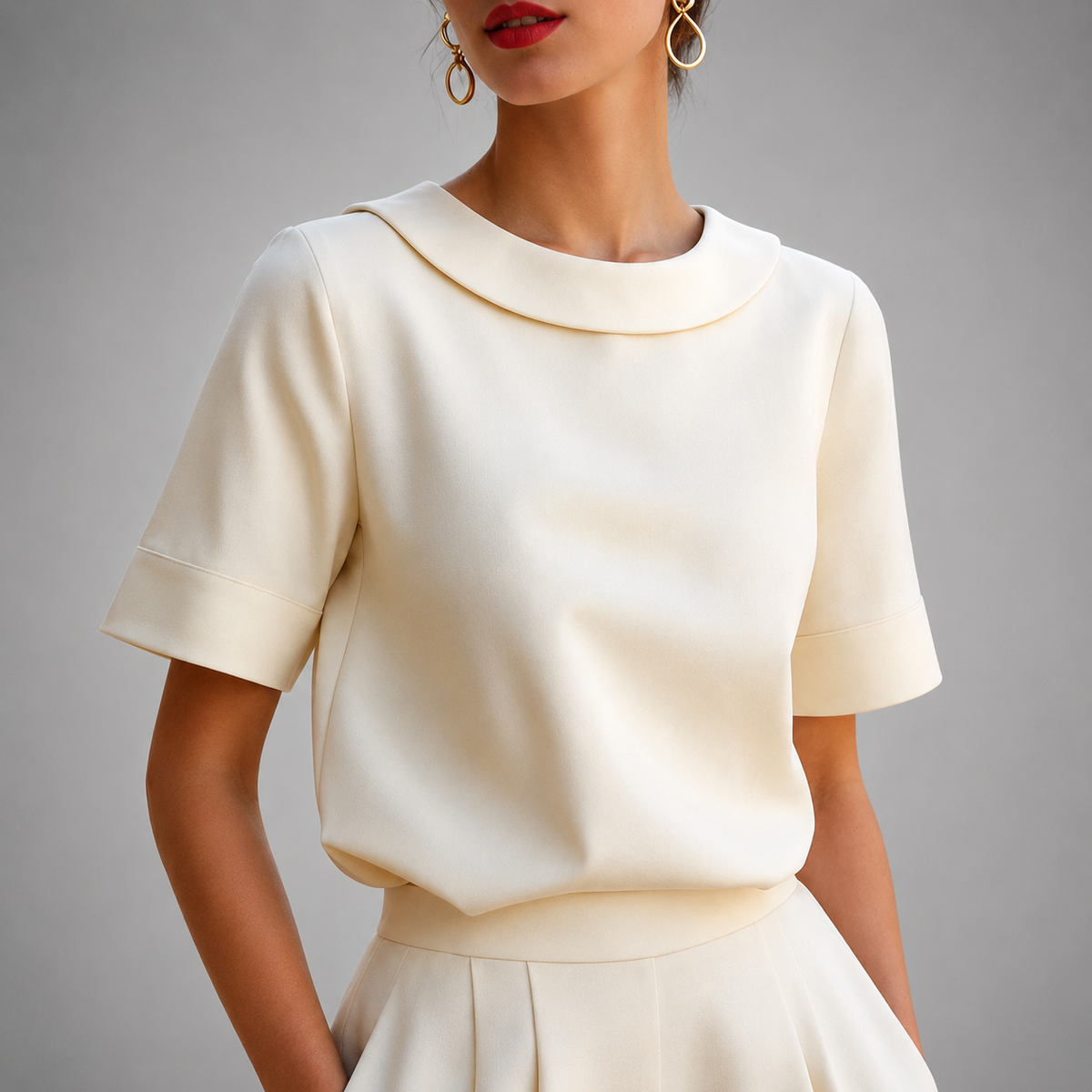Elegant Round Neck Blouse