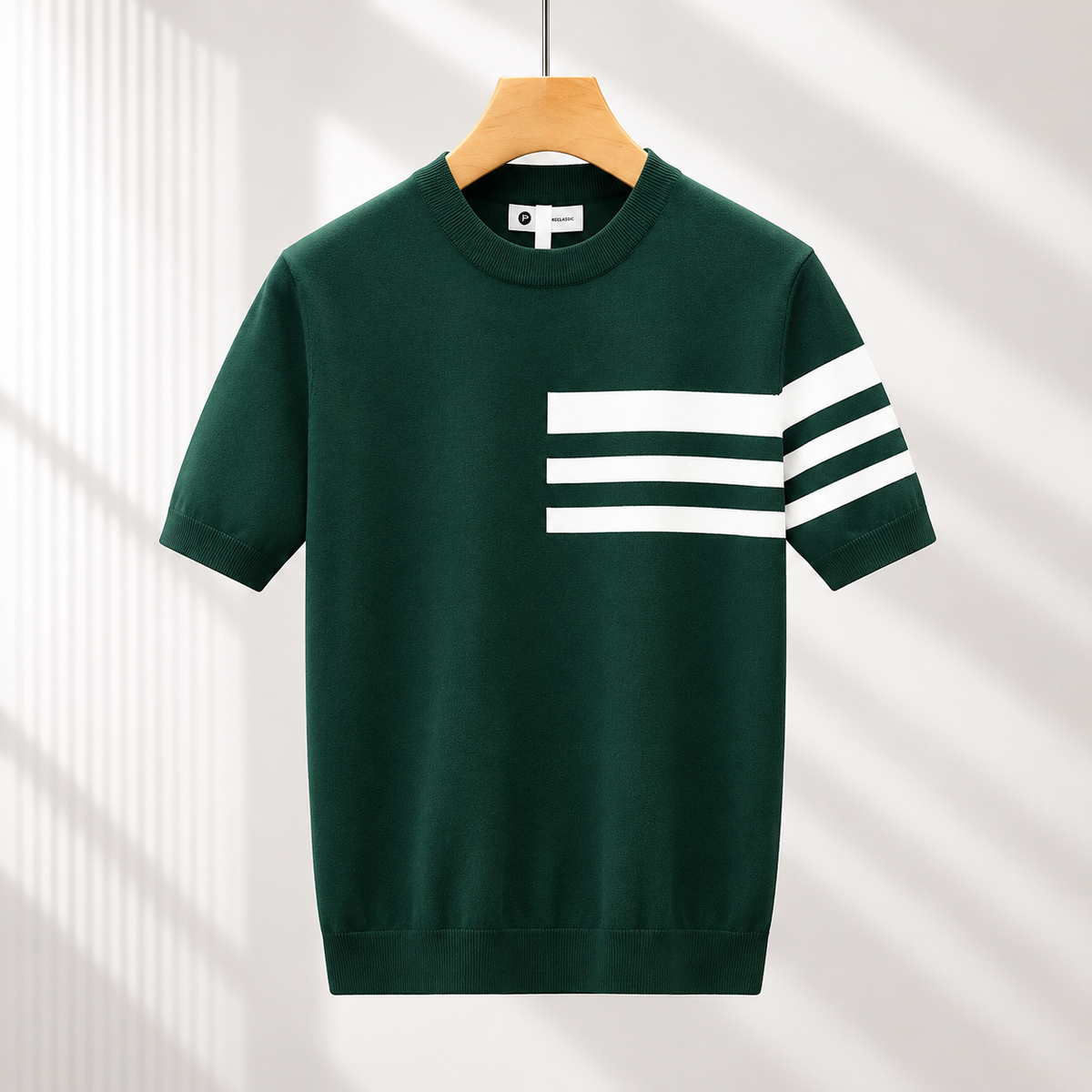 Striped Knit Cotton Tee