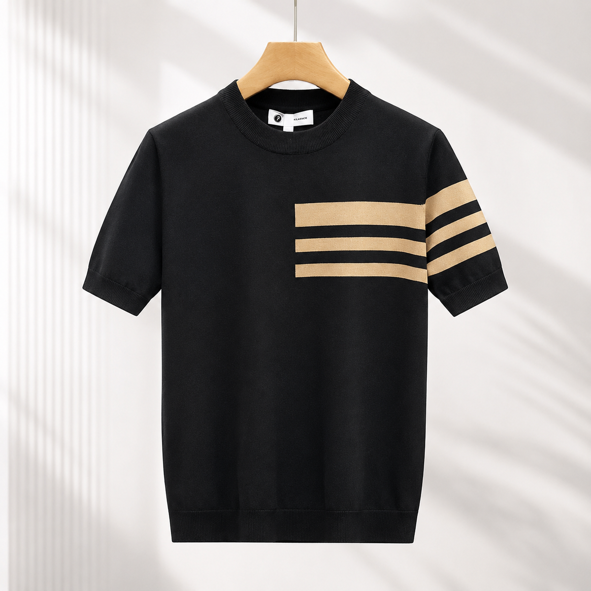 Striped Knit Cotton Tee