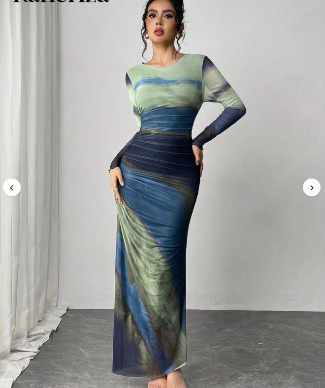 Printed Bodycon Maxi Dress