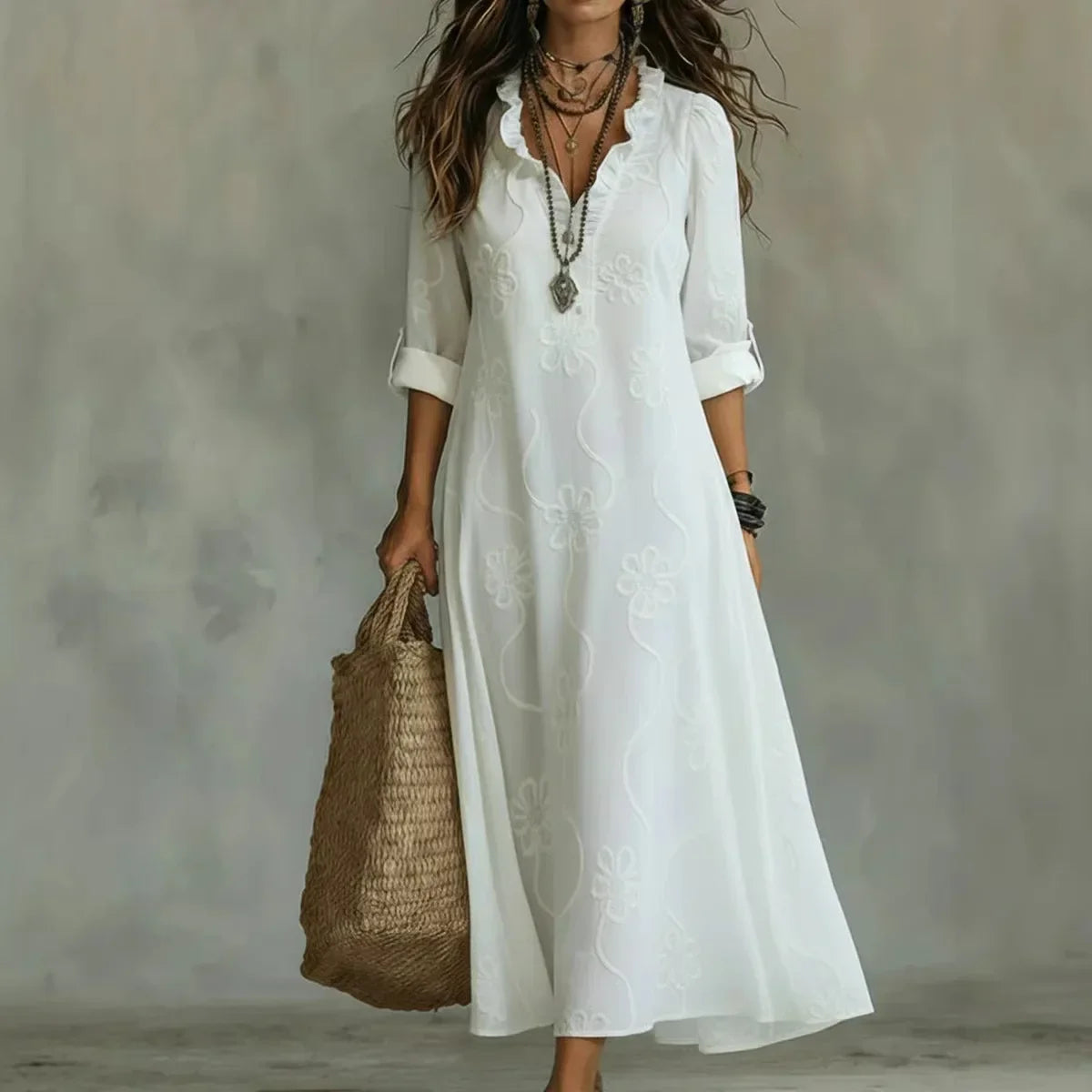 Floral Maxi Robe for Summer Days