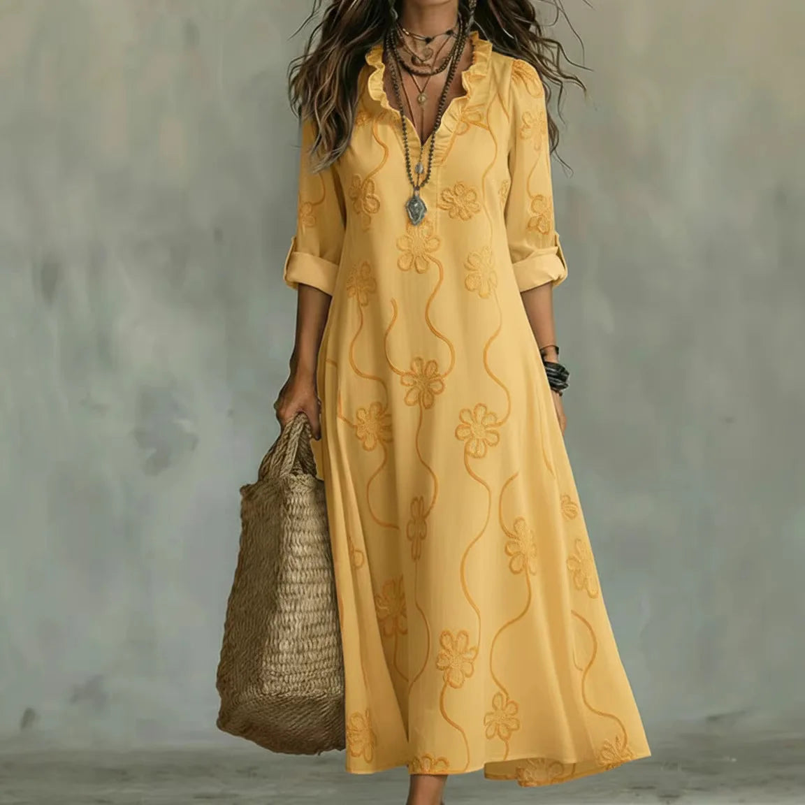Floral Maxi Robe for Summer Days