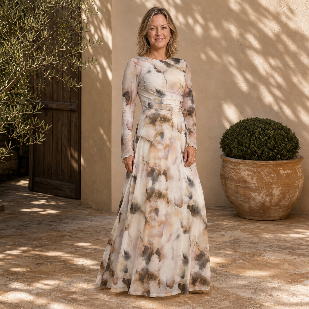 Tie-Dye Mesh Elegance Dress