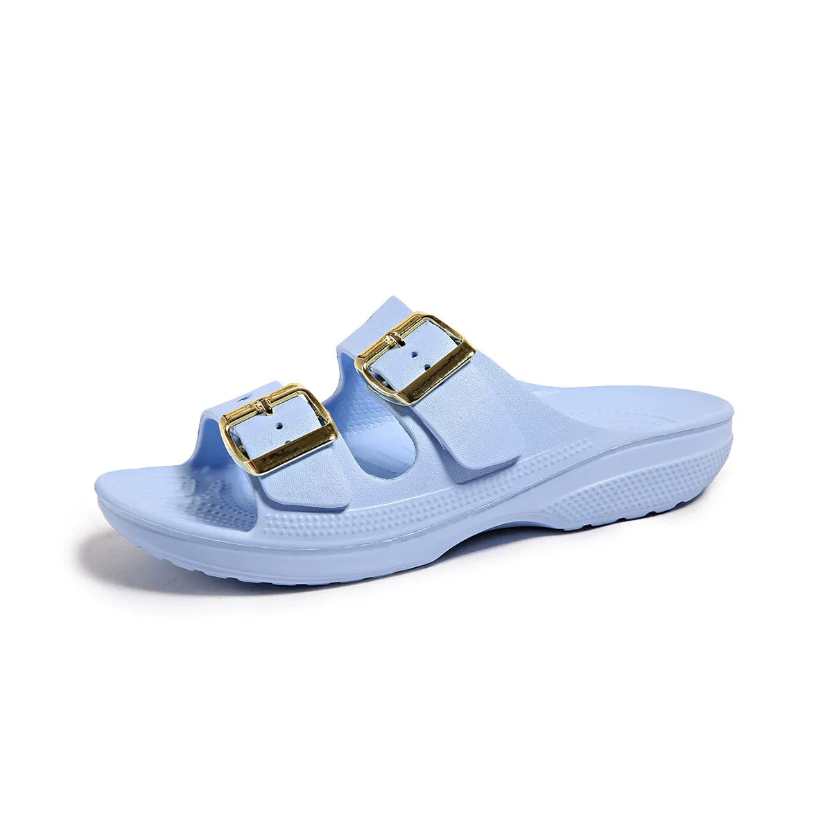 Leather Double Buckle Slides