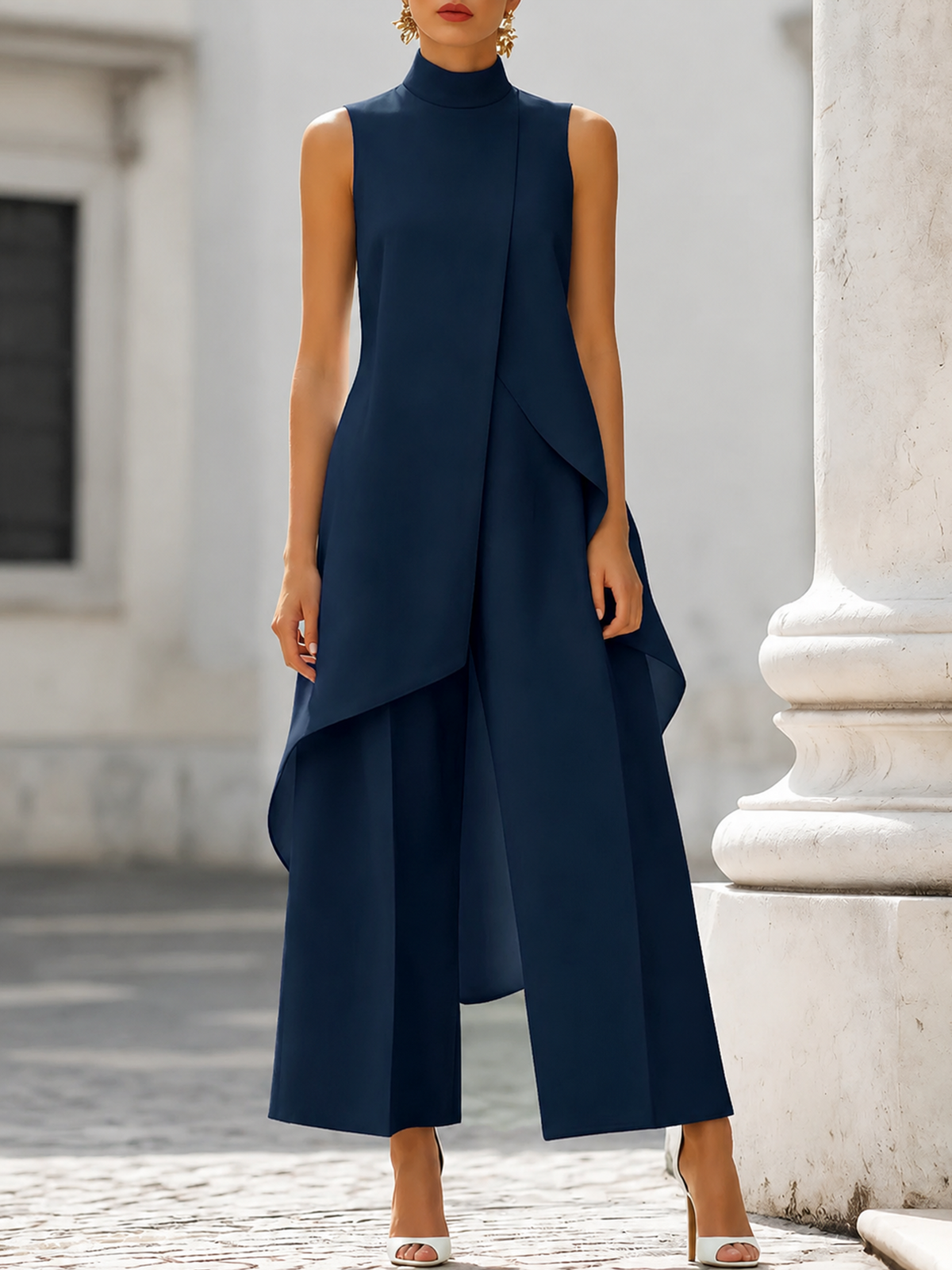 Elegant Drape Long Coat