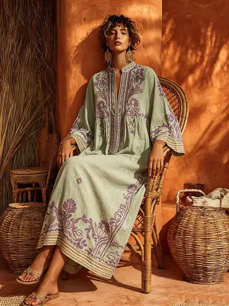Soft Embroidered Women's Robe