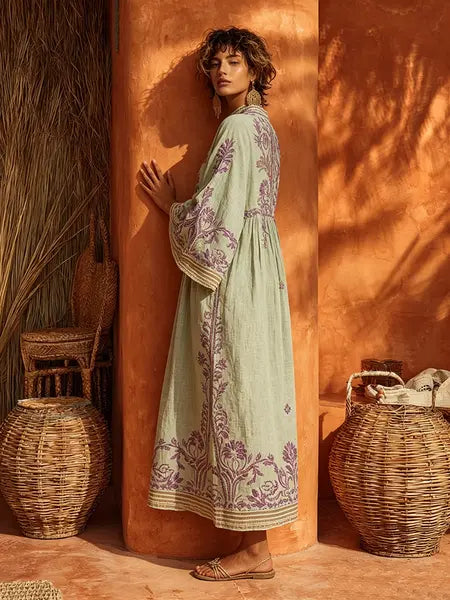 Soft Embroidered Women's Robe