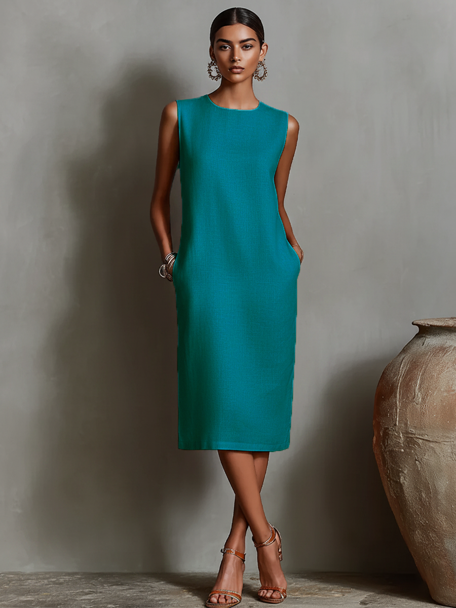 Chic Pocketed Midi Dress
