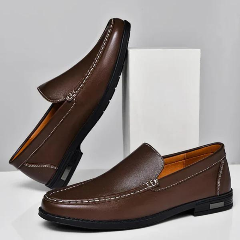 Italian Leather Slip-On Loafers
