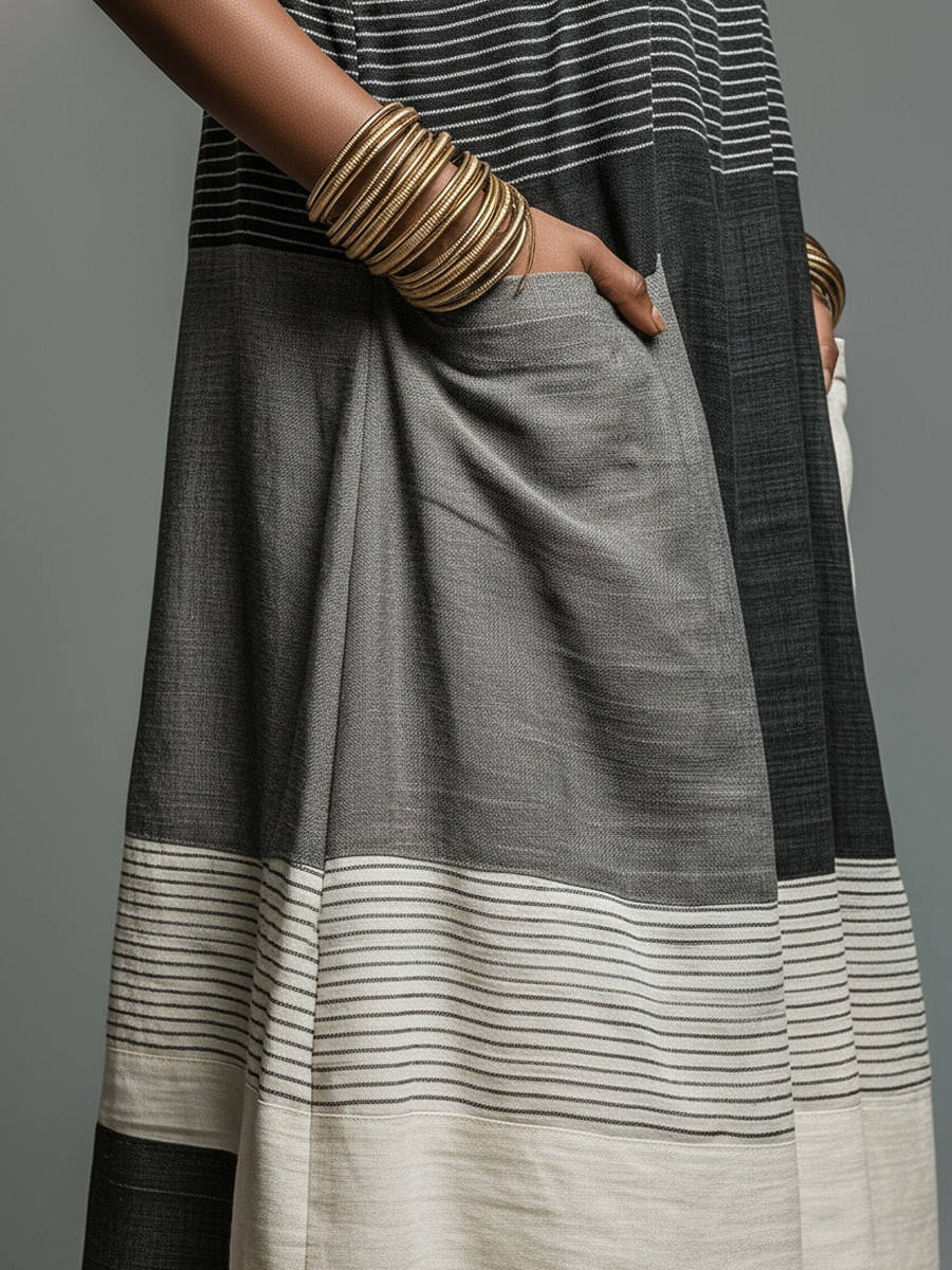 Sleeveless Striped Maxi Dress