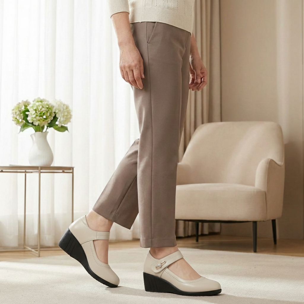 Elegant Mid-Heel Leather Shoes