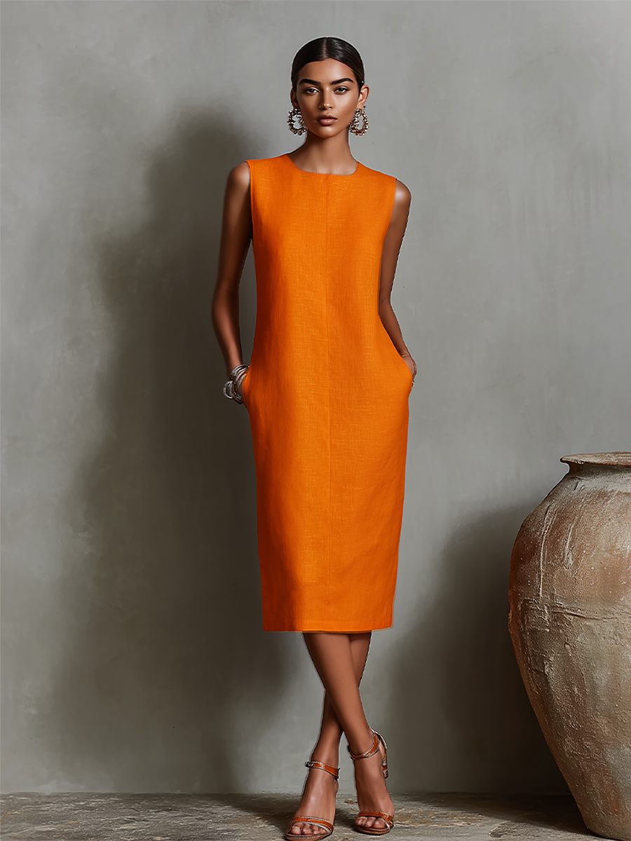 Chic Pocketed Midi Dress