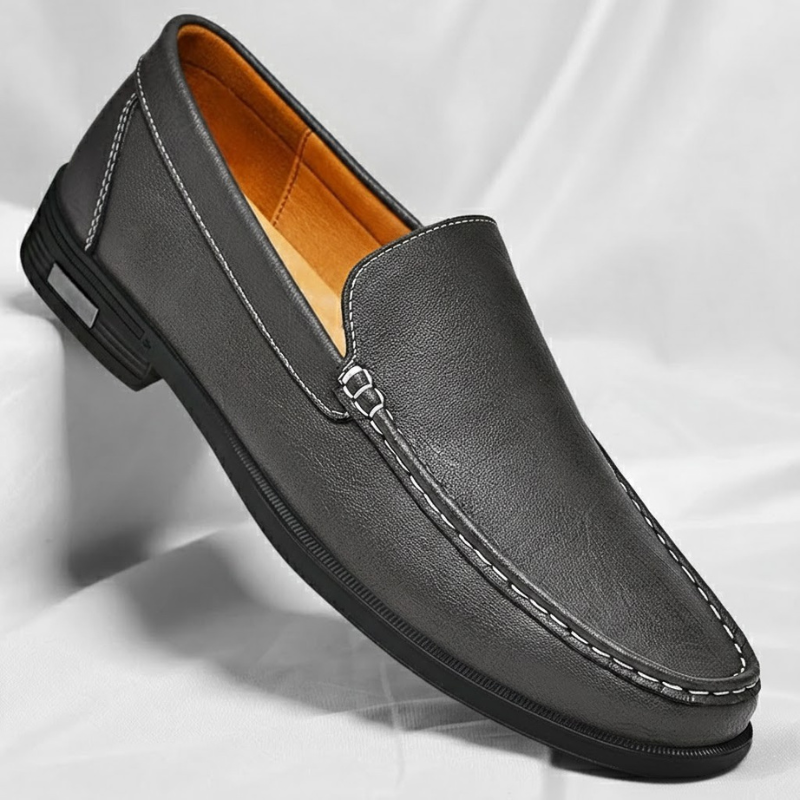 Italian Leather Slip-On Loafers