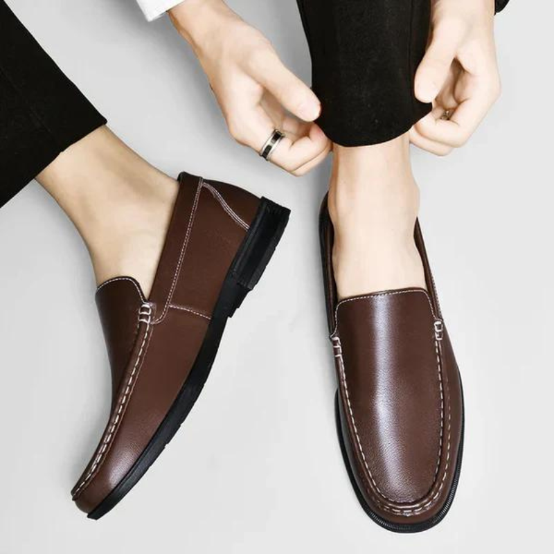 Italian Leather Slip-On Loafers