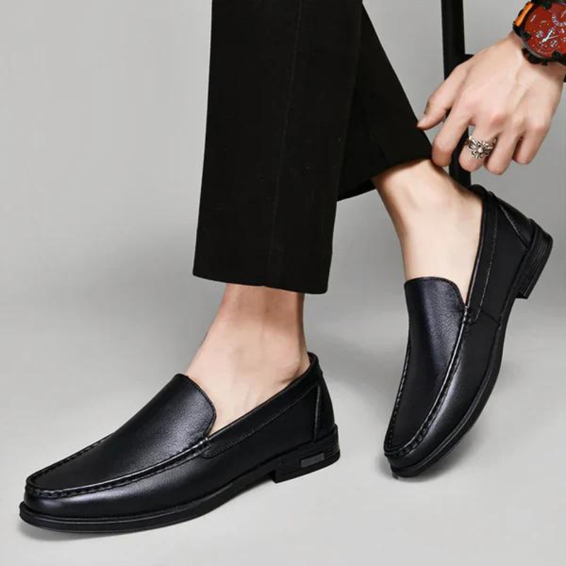 Italian Leather Slip-On Loafers