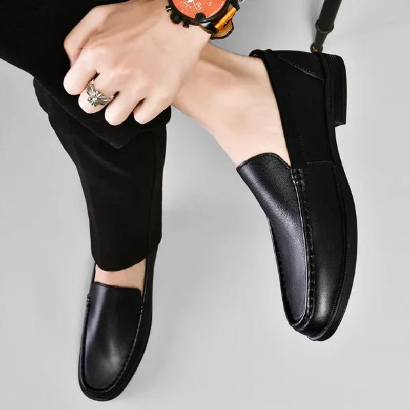 Italian Leather Slip-On Loafers