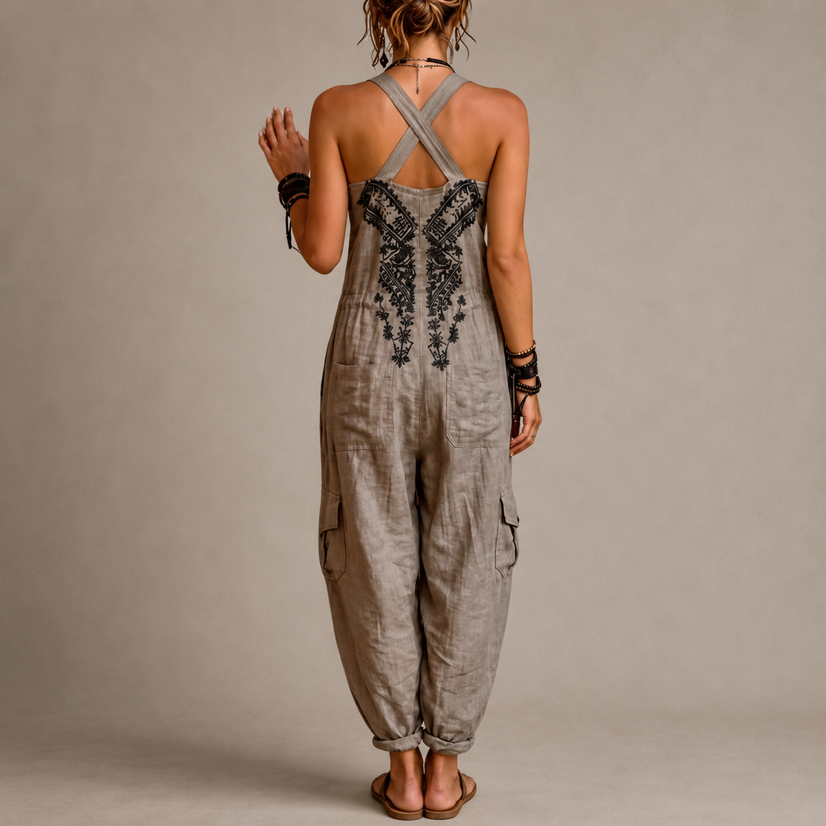 Embroidered Bohemian Jumpsuit