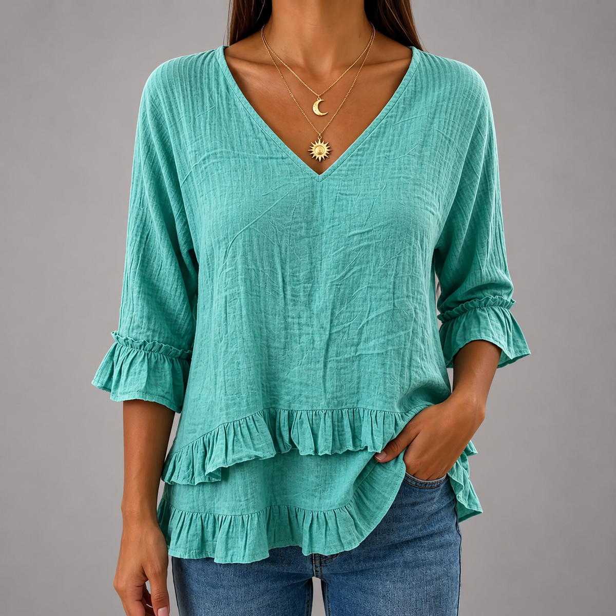 Elegant Cotton-Linen Blouse