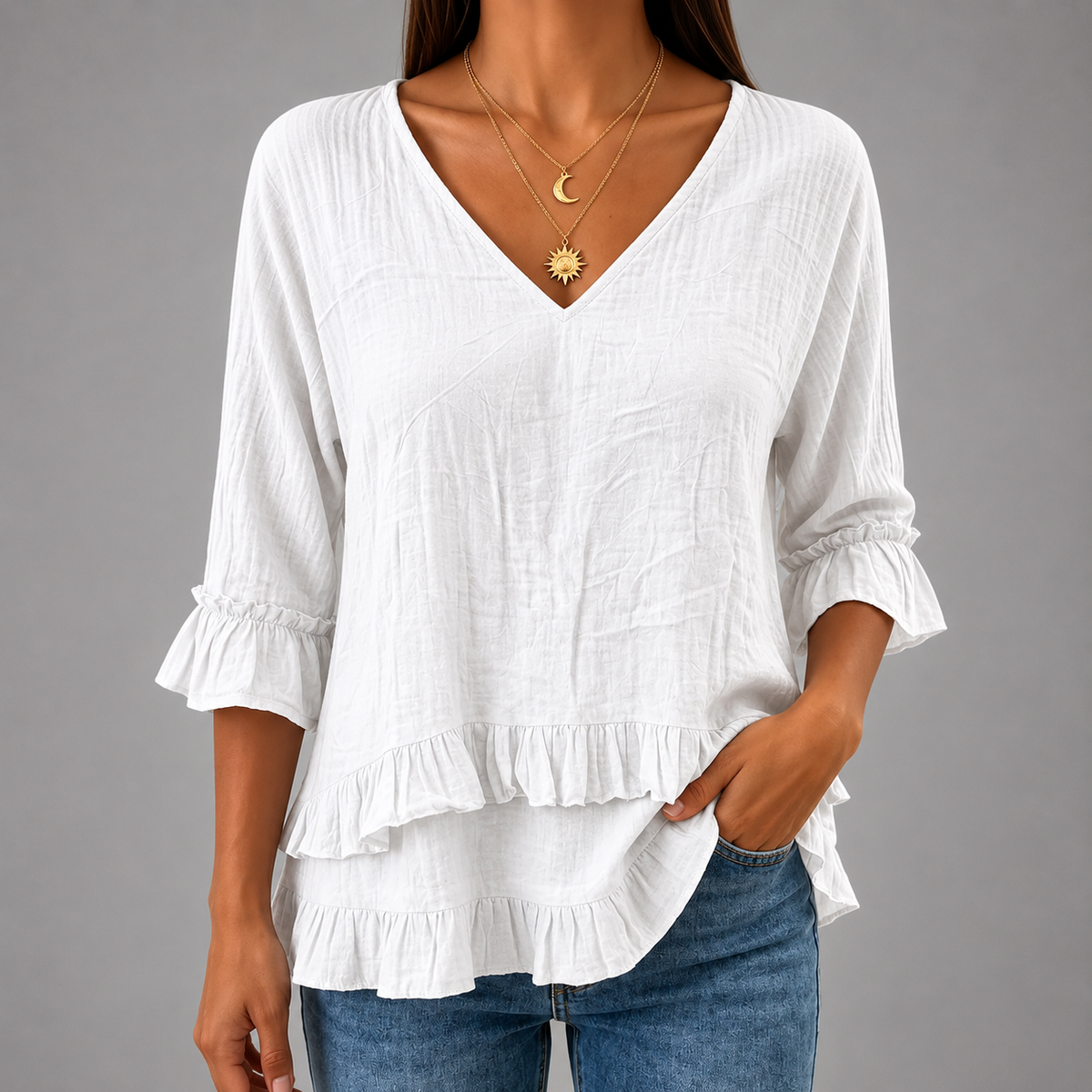 Elegant Cotton-Linen Blouse