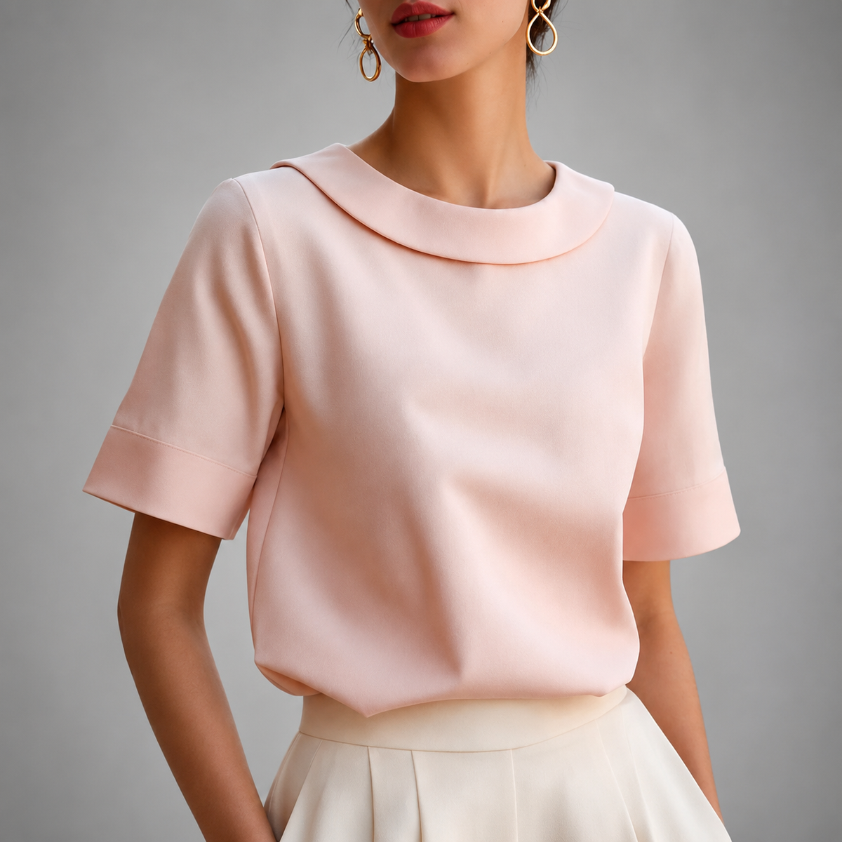 Elegant Round Neck Blouse