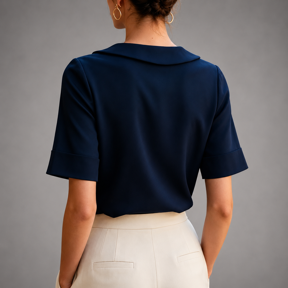 Elegant Round Neck Blouse
