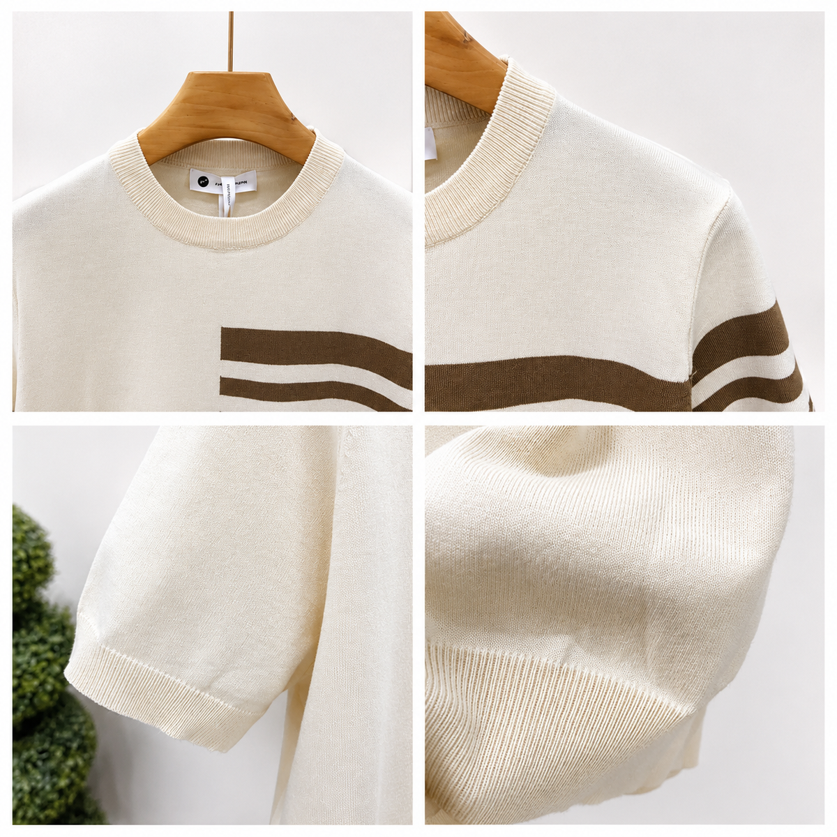 Striped Knit Cotton Tee