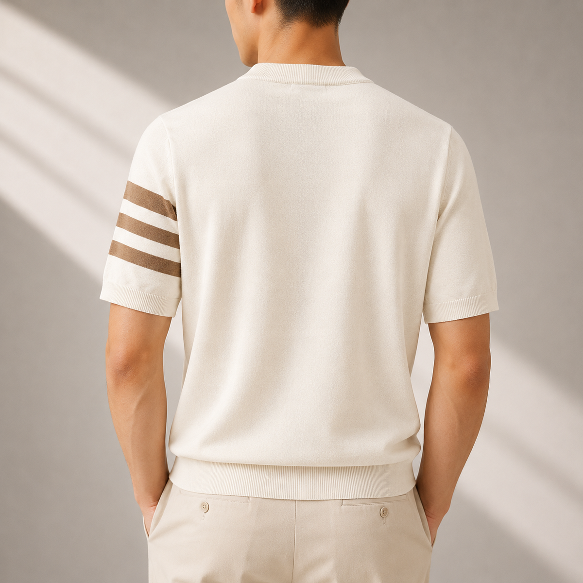 Striped Knit Cotton Tee