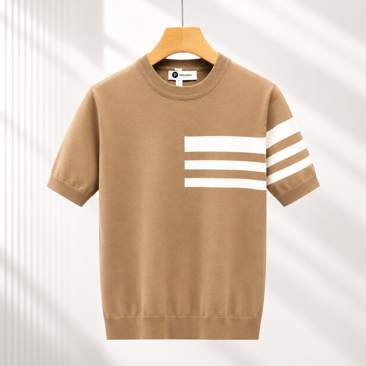 Striped Knit Cotton Tee