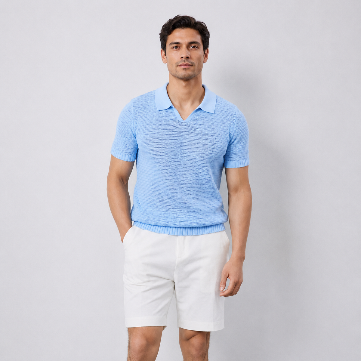 Luxurious Knit Polo Top