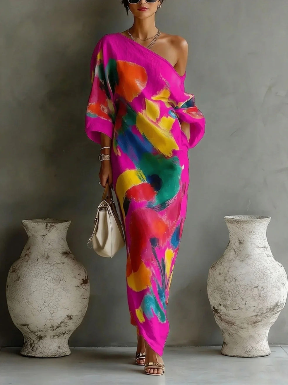 Silk Floral Maxi Dress