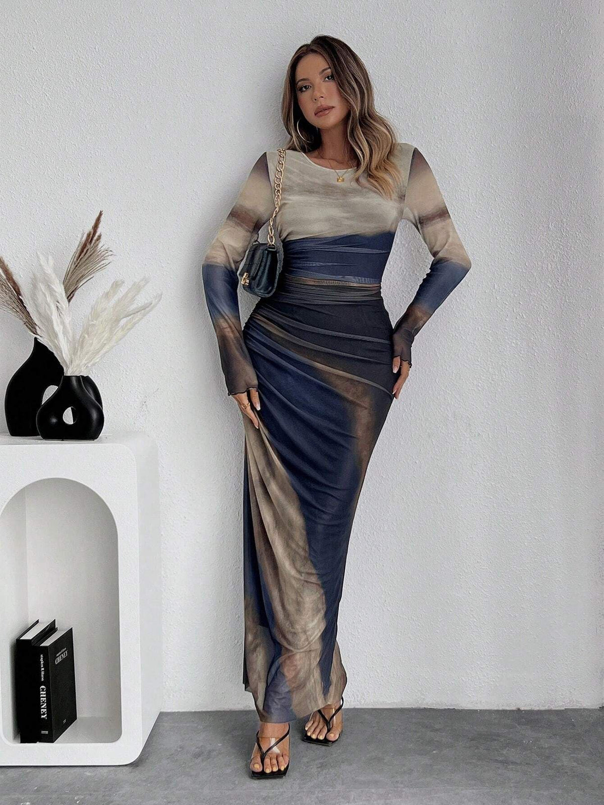 Printed Bodycon Maxi Dress